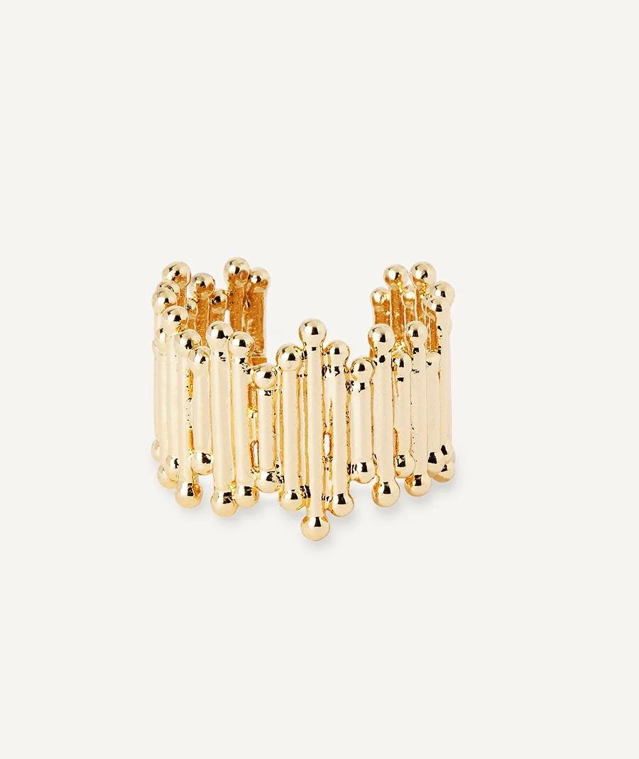 Anillo Redosa  chapado Oro 18 Kt tiras - Image 4