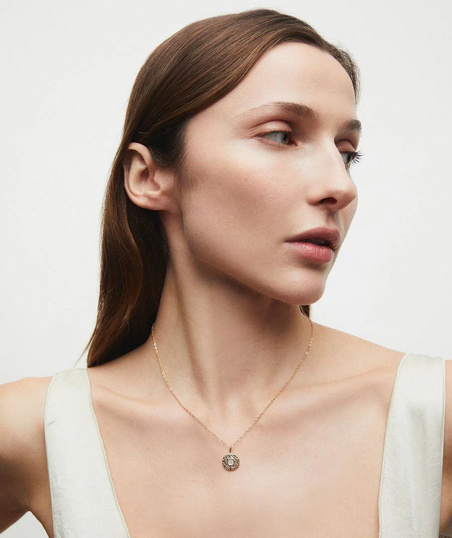 Colgante círculo Gleam con madreperla blanca - Image 3