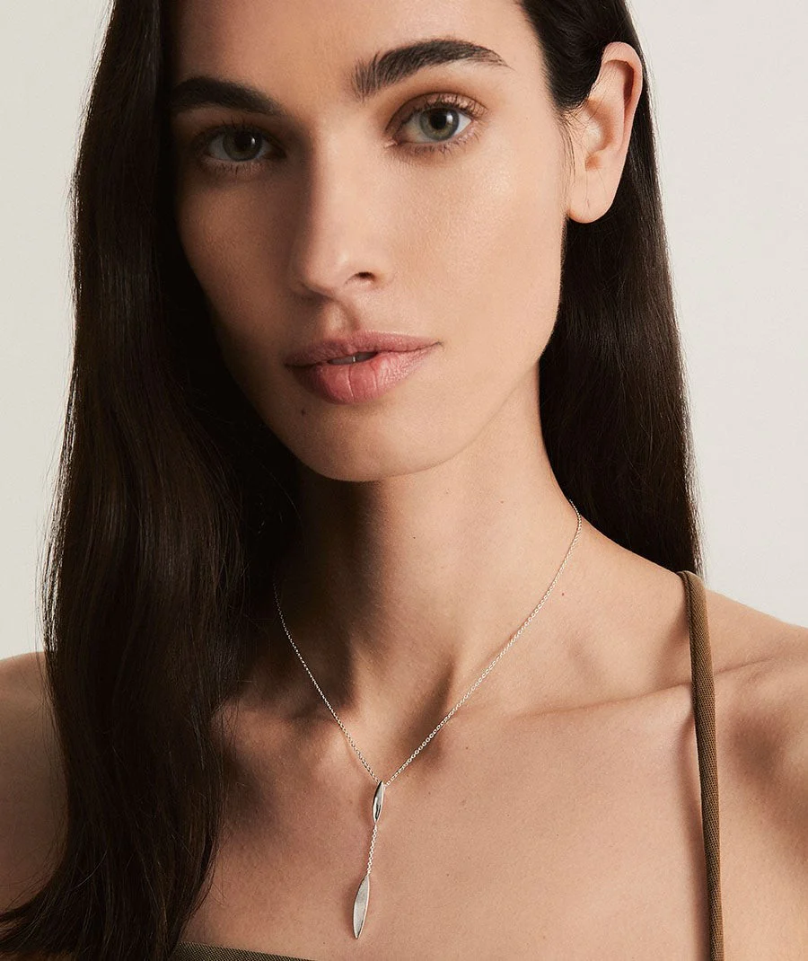 Collar Natura Plata de primera Ley hojas texturas - Image 3