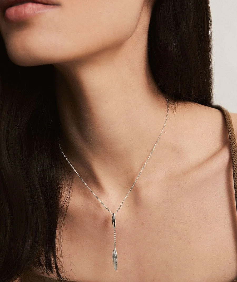 Collar Natura Plata de primera Ley hojas texturas - Image 5