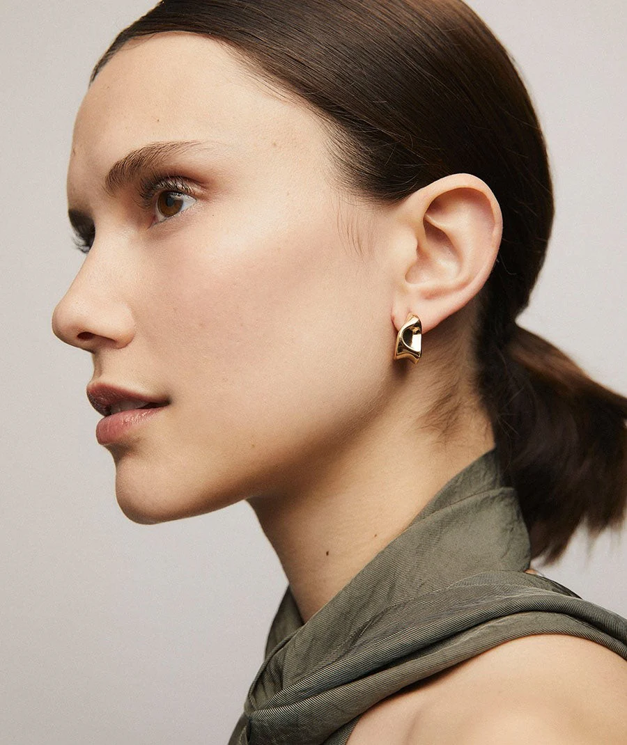 Pendientes Curva Aro Irregular - Image 3