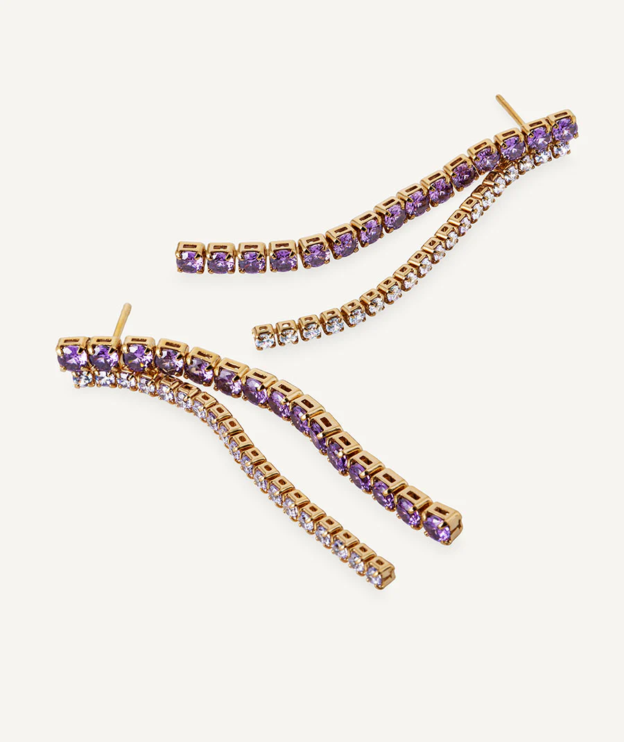 Pendientes largos Lilia cascada de circonitas - Image 4