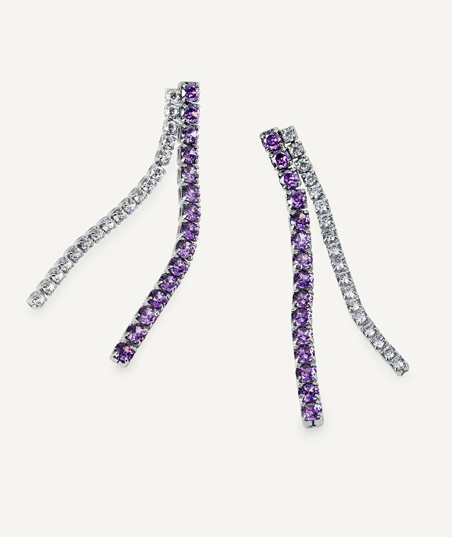 Pendientes largos Lilia cascada de circonitas - Image 4