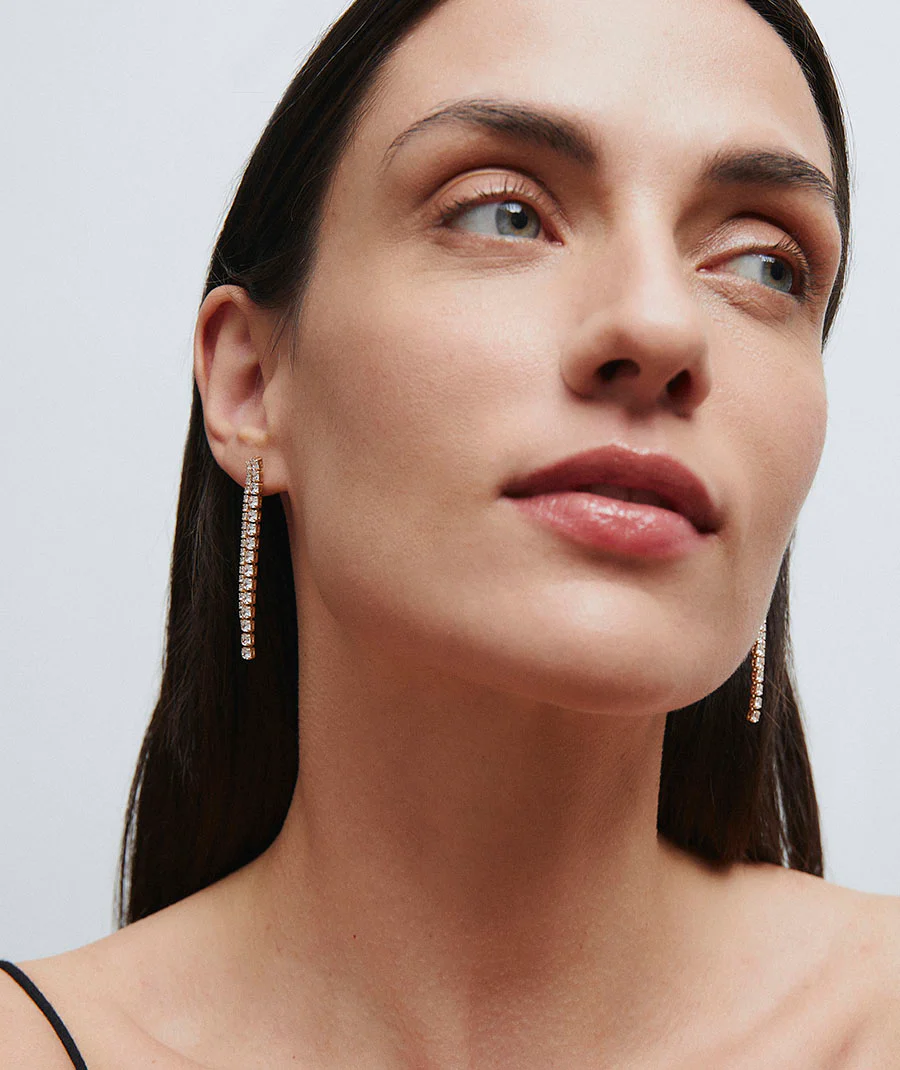 Pendientes largos Lucent cascada de circonitas - Image 3