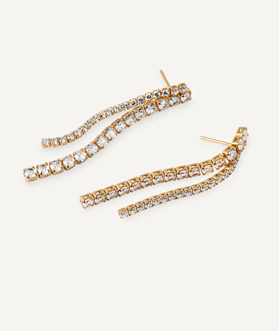 Pendientes largos Lucent cascada de circonitas - Image 4