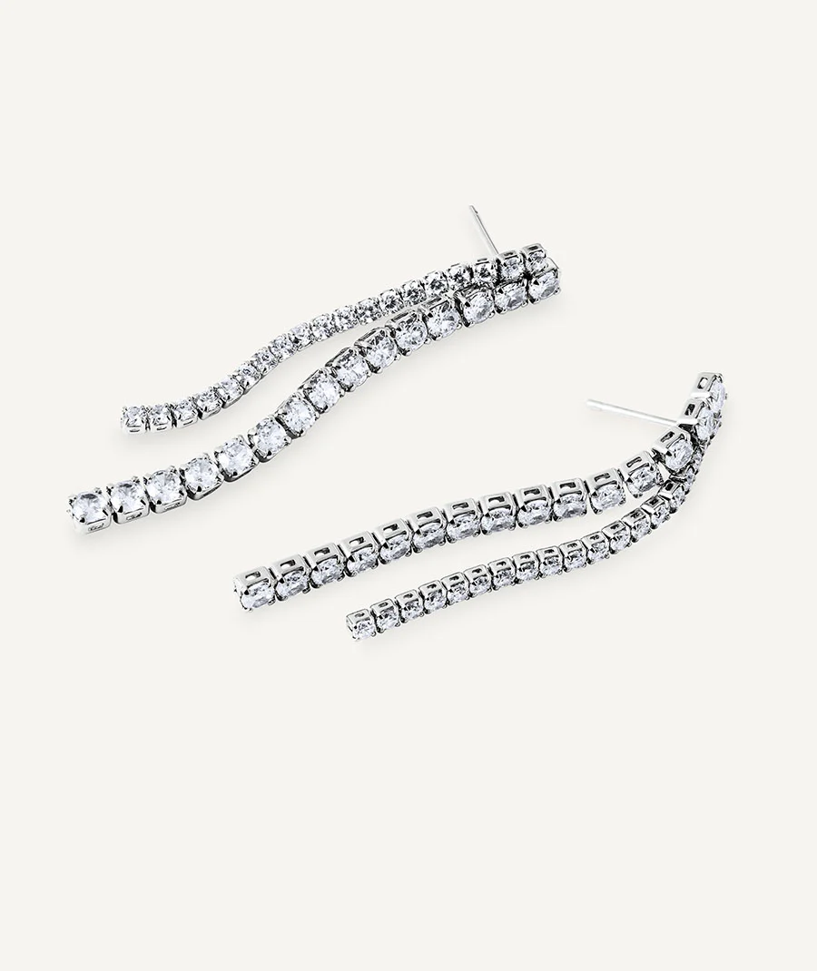 Pendientes largos Lucent cascada de circonitas - Image 4