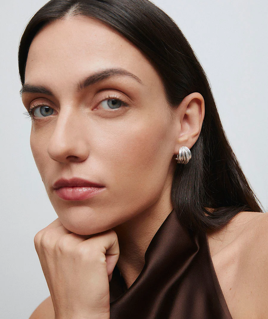 Pendientes semiluna tiras Allure con circonitas - Image 3