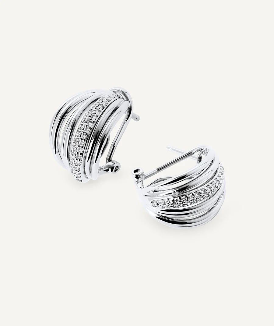 Pendientes semiluna tiras Allure con circonitas - Image 4