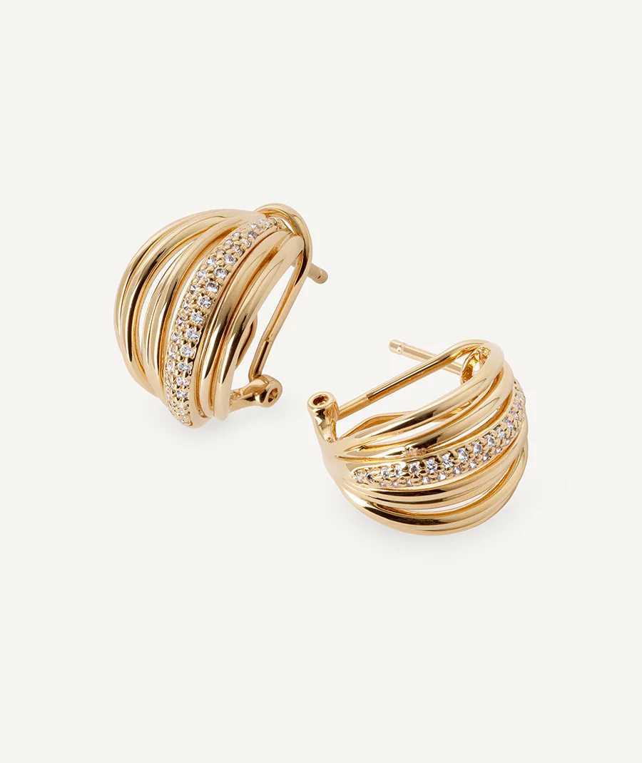 Pendientes semiluna tiras Allure con circonitas - Image 4