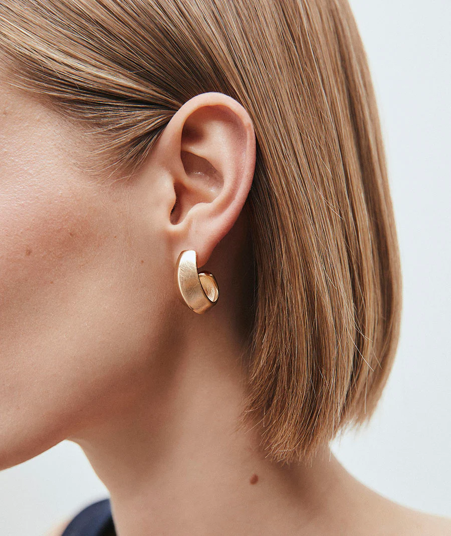 Pendientes semiluna Textura Dual - Image 3