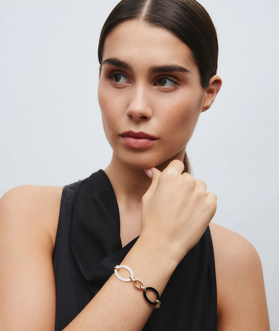 Pulsera eslabones Foclar bicolor - Image 3