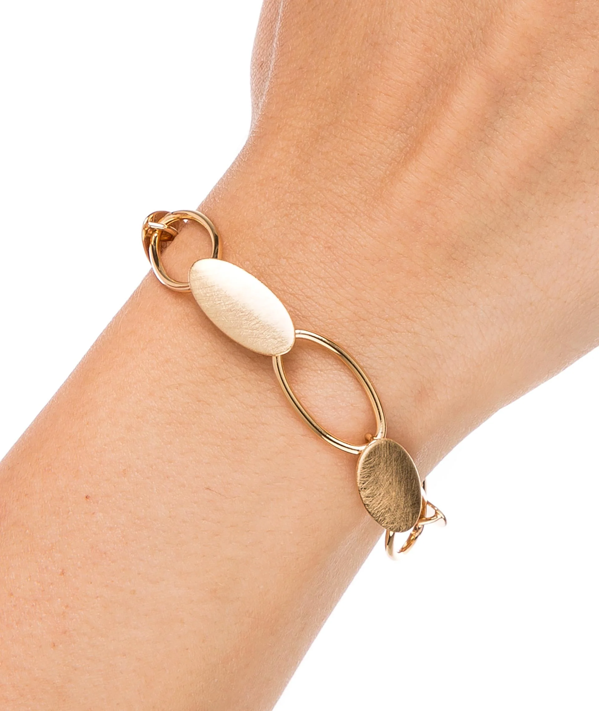 Pulsera eslabones rayados ovalados - Image 4