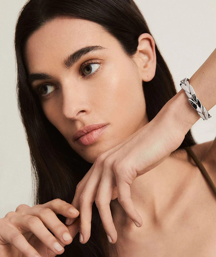 Pulsera Natura colección Textures chapado Plata de primera Ley hojas texturas - Image 3