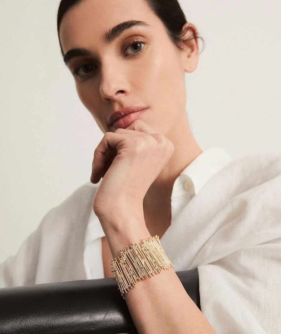 Pulsera Redosa  chapado Oro 18 Kt tiras - Image 3