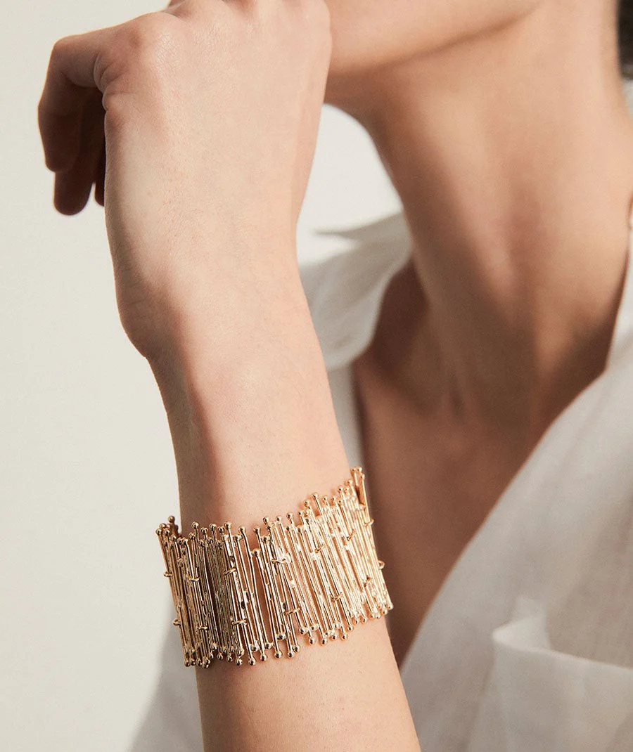 Pulsera Redosa  chapado Oro 18 Kt tiras - Image 4